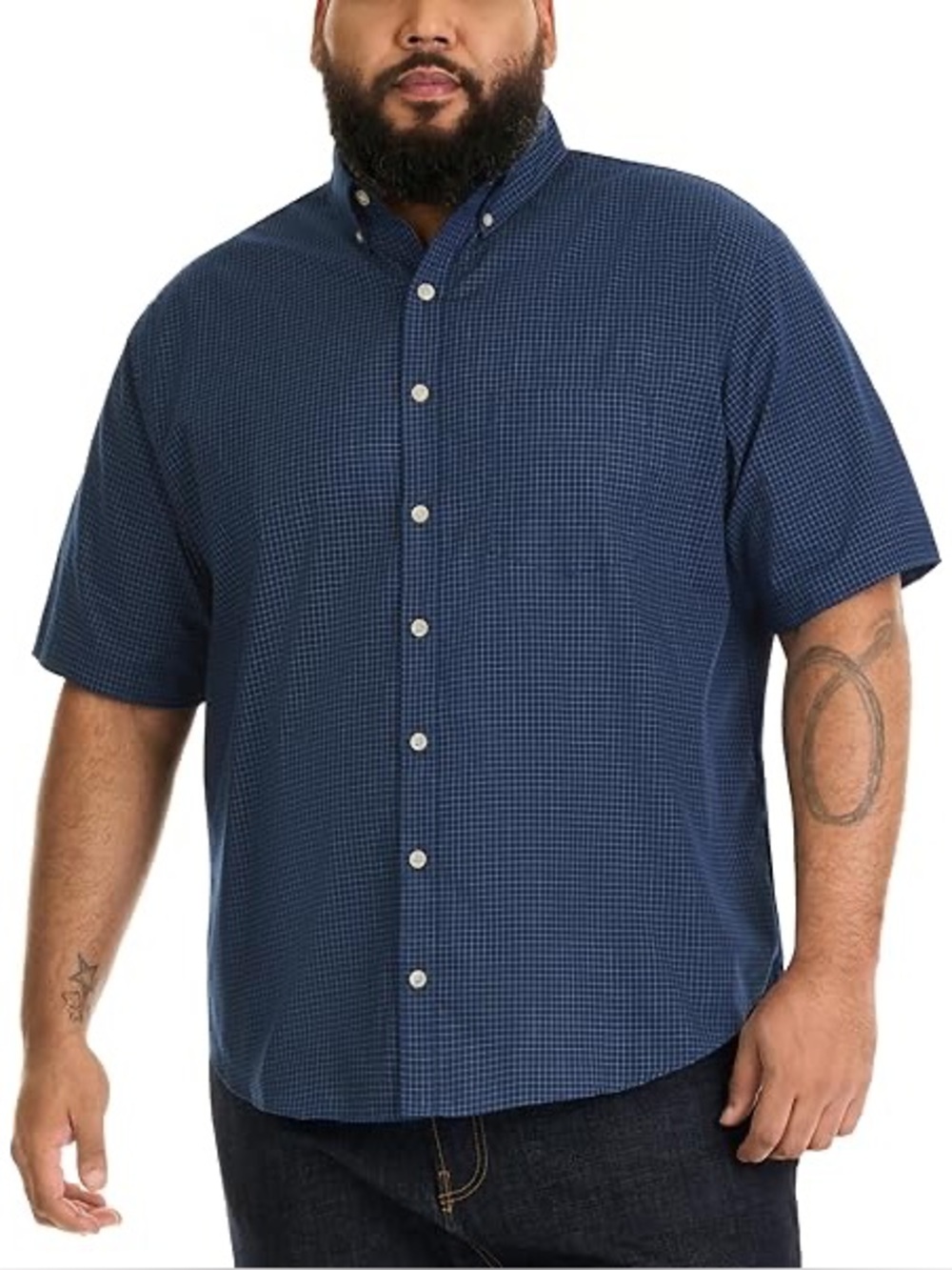 NWT Van Heusen Big and Tall Air Short Sleeve Button Down Shirt Size XL